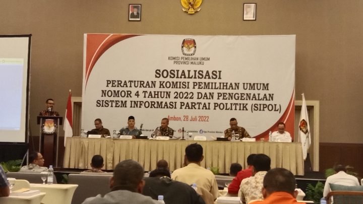 KPU Maluku Gelar Sosialisasi PerKPU nomor 4 Tahun  2022 dan Pengenalan SIPOL
