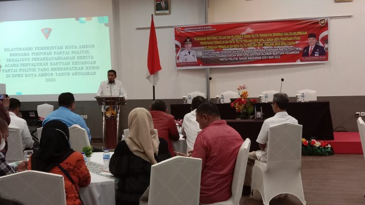Partai Politik di Ambon Terima Bantuan Operasional Rp. 218 Juta dari pemkot Ambon