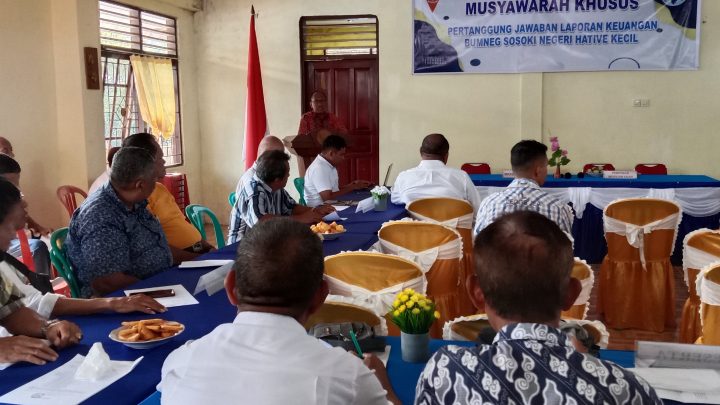 Negeri Hative Kecil Bermusyawarah Pertanggungjawabkan Laporan Keuangan Bumdes Sosoki