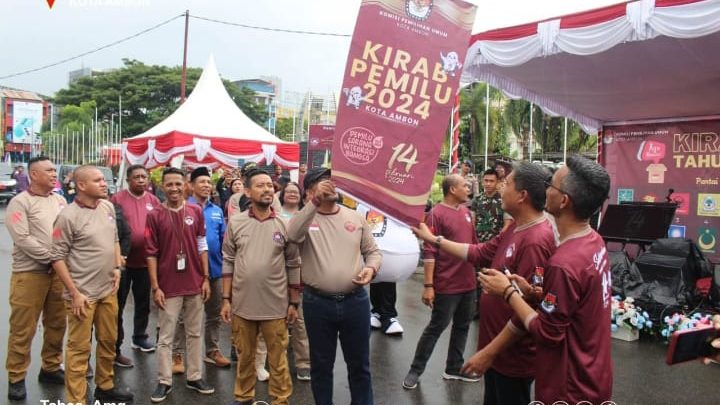 Kirab Pemilu 2024 Tiba di Ambon, Wattimena: Edukasi bagi Masyarakat