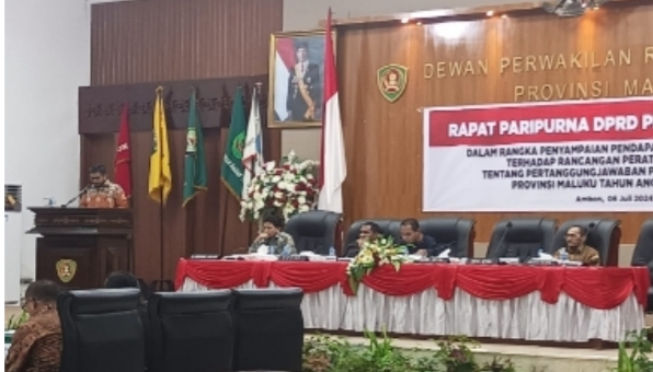 DPRD Maluku Gelar Paripurna Penyampaian Kata Akhir Fraksi Dalam Penyampaian Laporan ertanggungjawaban APBD 2023