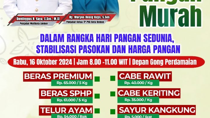 Sonsong Hari Pangan Sedunia, Pemkot Ambon Akan Kembali Gelar GPM