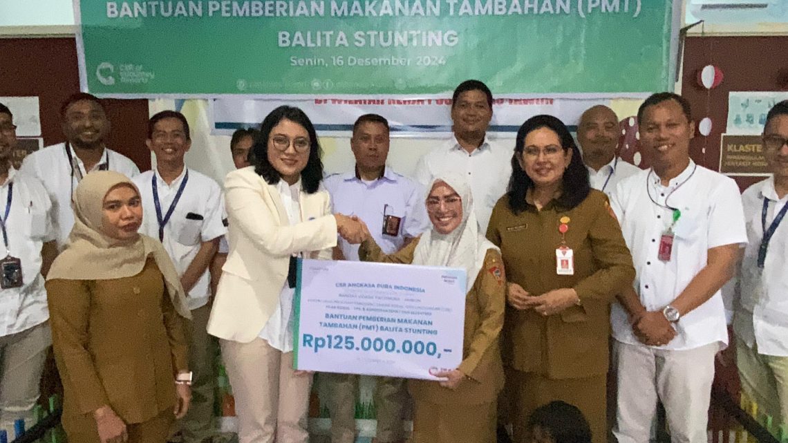 Peduli Gizi Anak di Ambon, Bandara Pattimura Salurkan Bantuan Makanan Tambahan