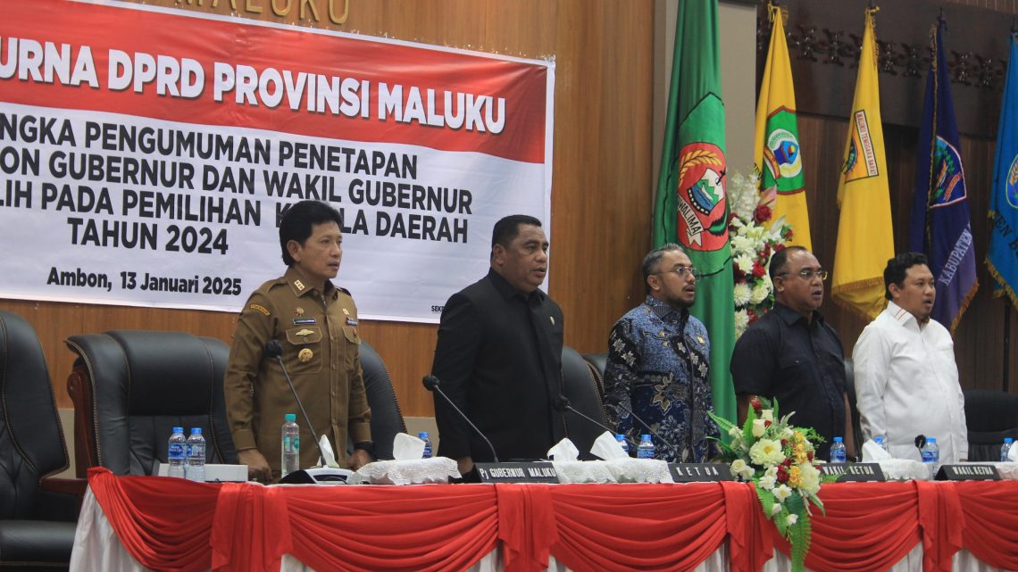DPRD Maluku Gelar Rapat Paripurna Pengumuman Penetapan Paslon Gubernur Maluku dan Wagub