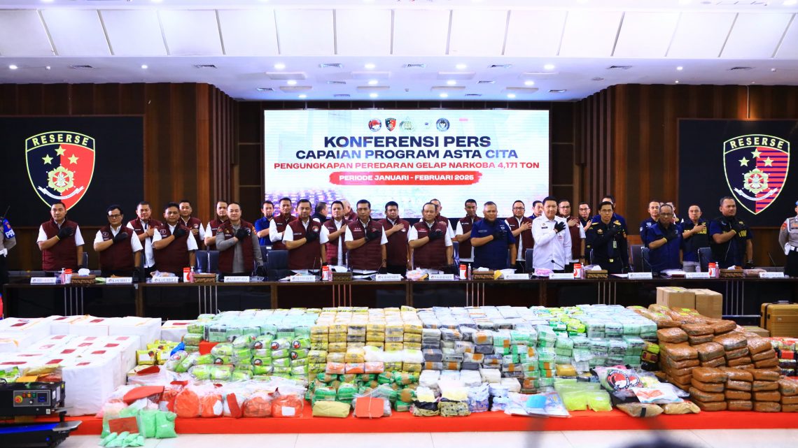 Bareskrim Polri Ungkap 6.881 KASUS Narkoba Dalam Dua Bulan, 9.586 Tersangka ditangkap dan 4,171 Ton Narkotika