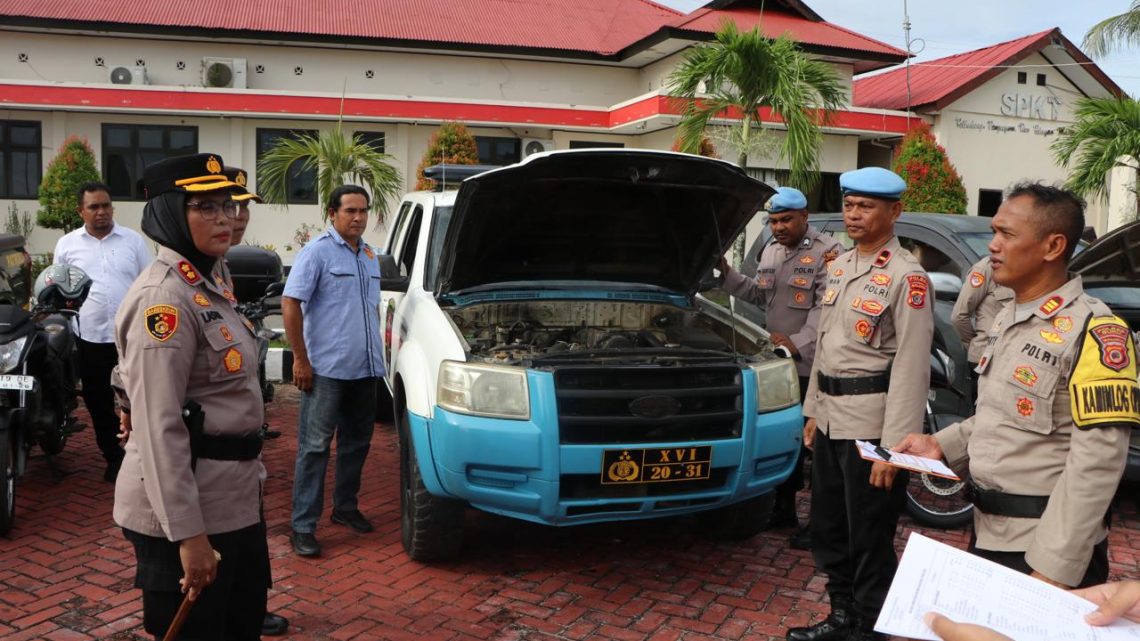Polres Buru Lakukan Pemeriksaan Kendaraan Dinas pada Jajarannya