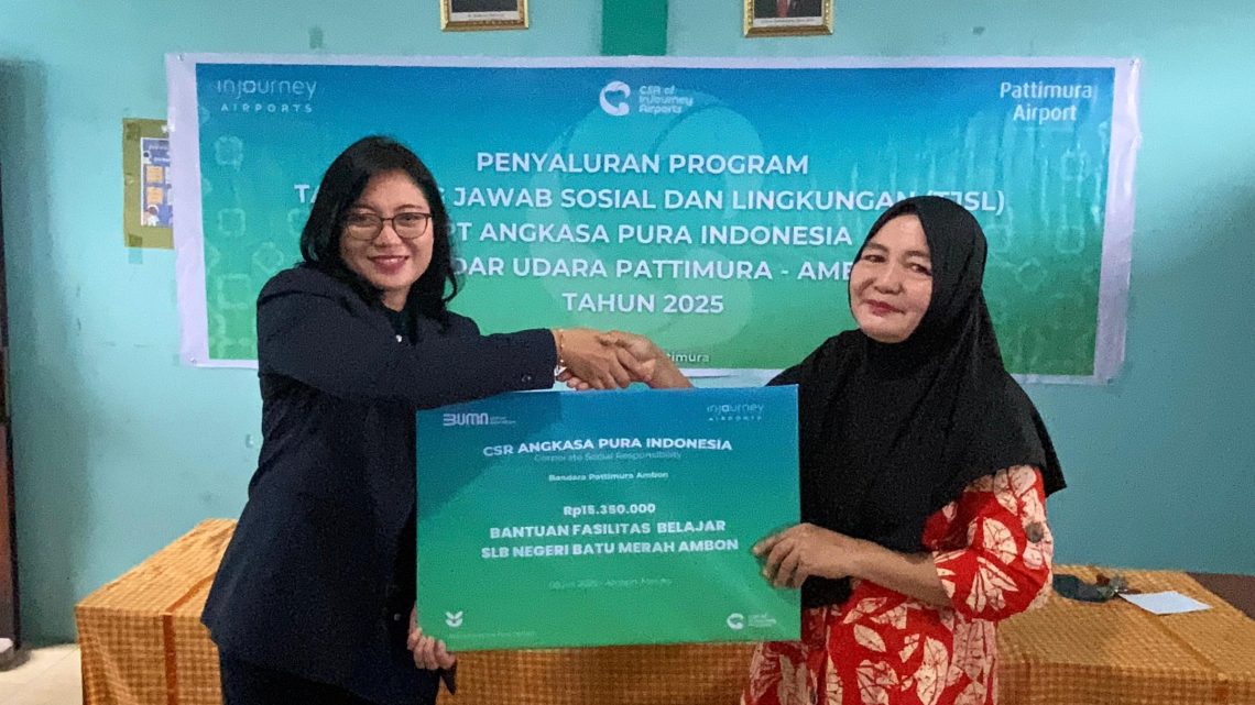 Dua SLB di Ambon Terima Bantuan Peduli Pendidikan Anak Difabel dari Bandara Pattimura Ambon
