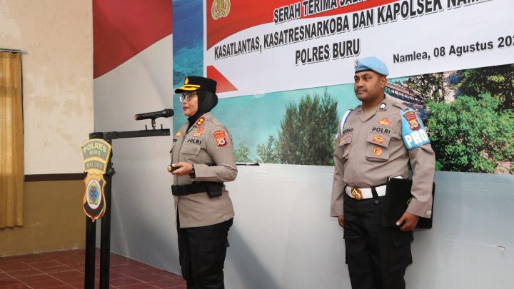 Kapolres Buru Pimpin Sertijab Tiga Pejabat Utama di Polres Buru