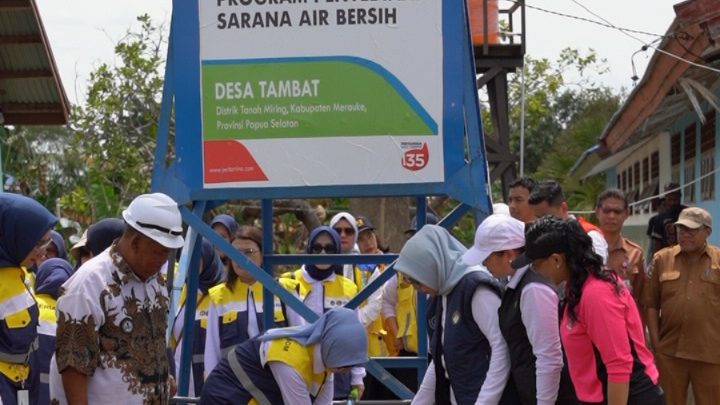 Kolaborasi Pertamina- Kementerian ESDM dan SERUNI KMP Buka Akses Air Bersih bagi Masyarakat Merauke