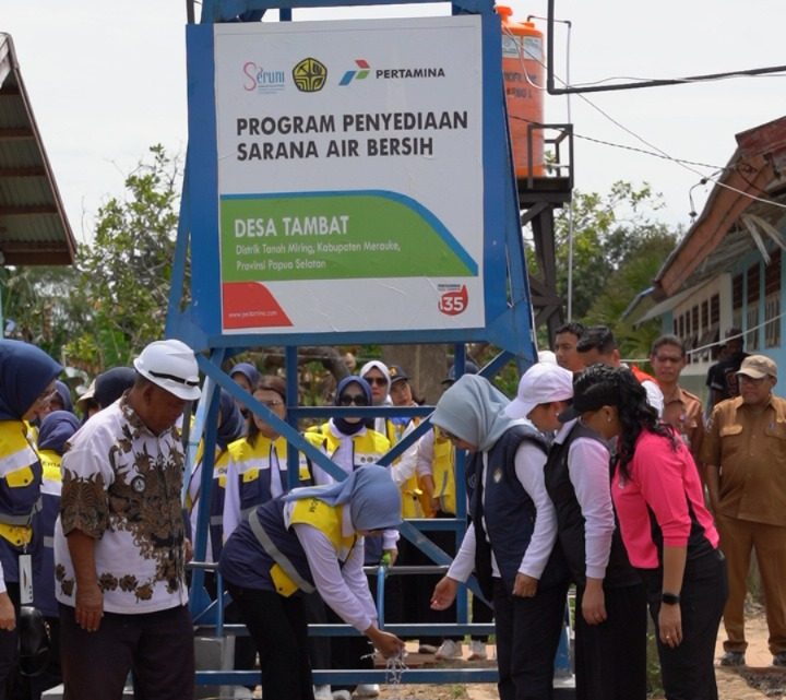 Kolaborasi Pertamina- Kementerian ESDM dan SERUNI KMP Buka Akses Air Bersih bagi Masyarakat Merauke