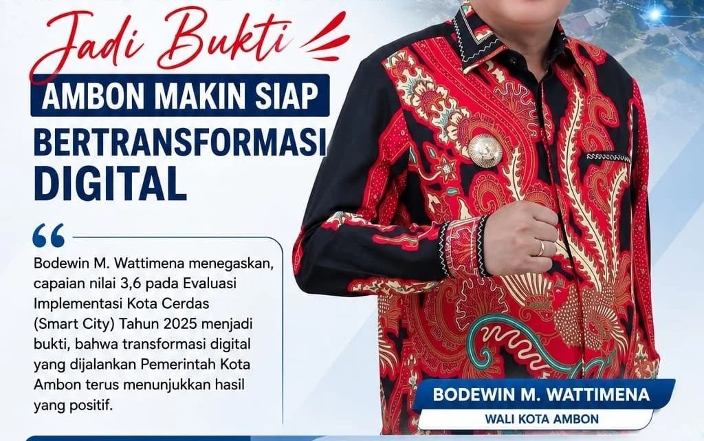 Wali Kota: Prestasi Smart City Jadi Bukti Ambon Makin Siap Bertransformasi Digital