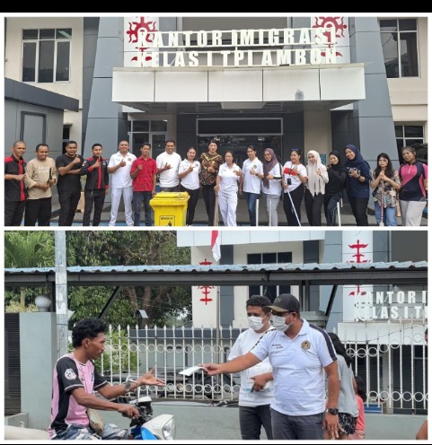 Peduli Dampak Kabut Asap, Imigrasi Ambon Gelar Kerja Bakti dan Bagikan Masker