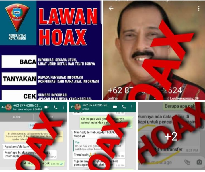 Pelaku Penyebar Hoax Bereaksi, Walikota Ambon Lapor Polisi