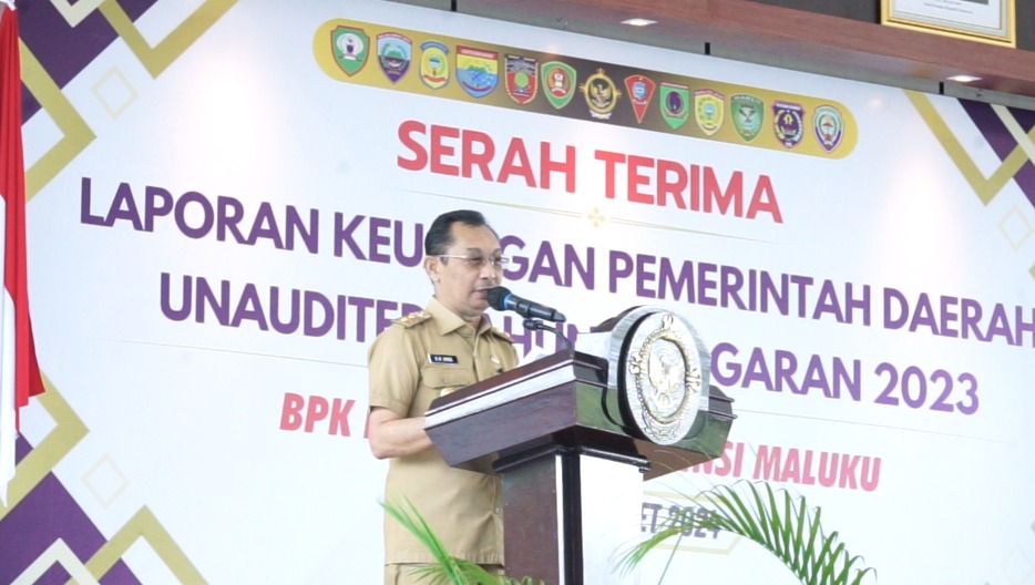 Wagub Maluku Hadiri Serah Terima LKPD Unaudited Tahun 2023