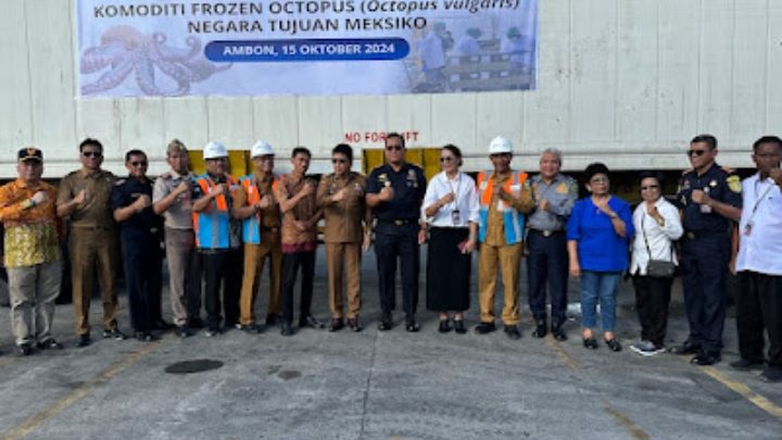 Kanwil bea Cukai Maluku Sukseskan Ekspor Perdana Frozen Octopus