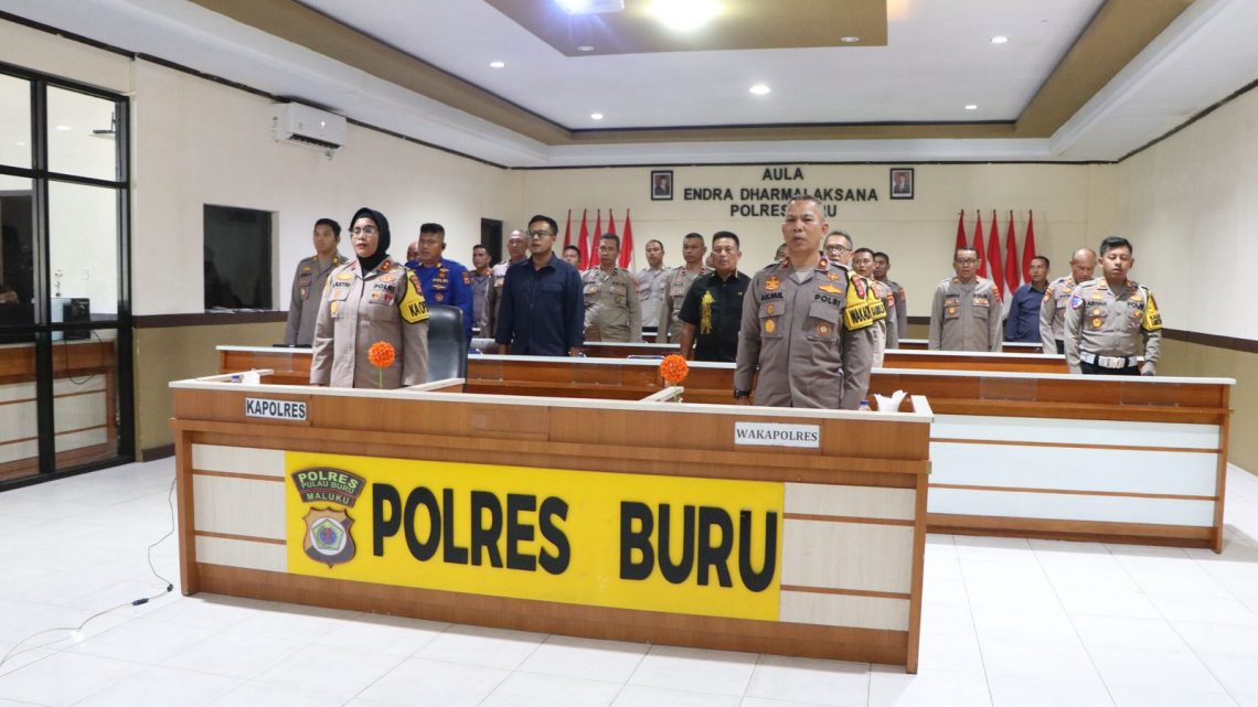Kapolres Buru dan Jajaran Ikuti Gelar Operasional Triwulan I Tahun 2025 Polda Maluku