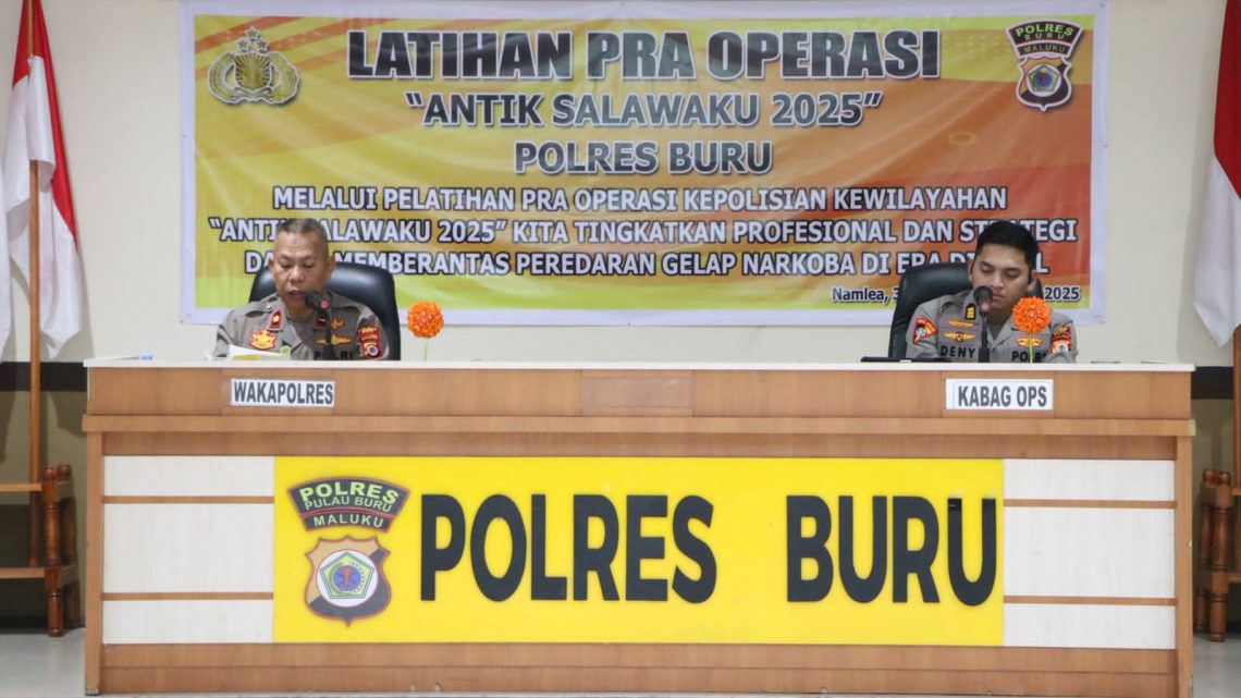 Waka Polres Buru Buka Latihan Pra Operasi Antik Salawaku 2025