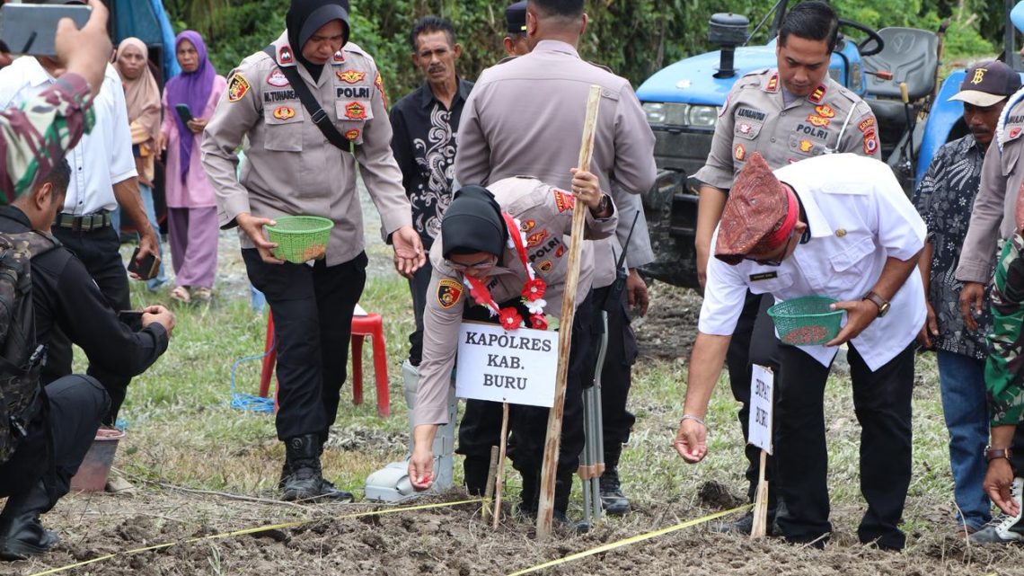 Penanaman Jagung Kapolres Buru