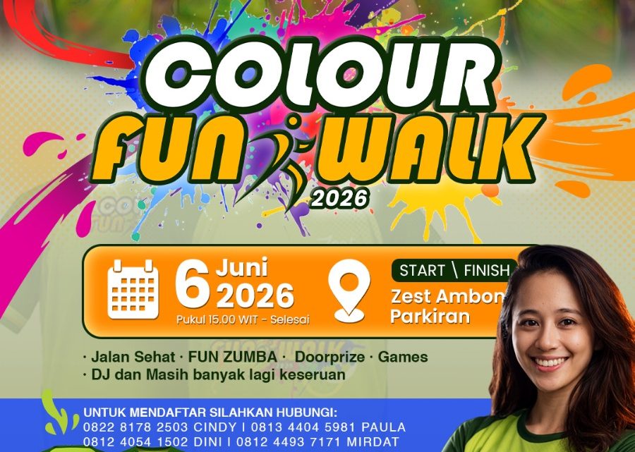 Zham Colour Fun Walk- Swisbell Hotel Ambon 2026  Hadir Penuh Kemeriahan dan Warna