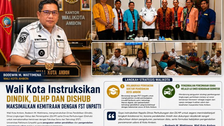Wali Kota Instruksikan Dindik, DLHP dan Dishub Percepat Kerja Sama dengan FST Unpatti   