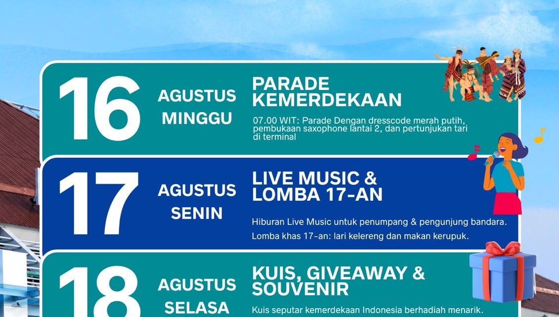 Peringati Hari Kemerdekaan, Bandara Pattimura Hadirkan Parade dan Perlombaan bagi Pengguna Jasa 