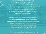 Dampak Erupsi Gunung Anak Krakatau, 8 Penerbangan Rute Jakarta di Bandara Pattimura Ambon Dibatalkan