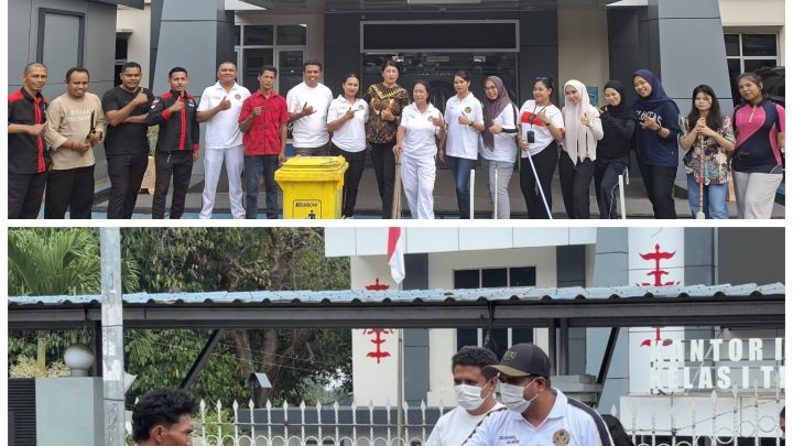 Peduli Dampak Kabut Asap, Imigrasi Ambon Gelar Kerja Bakti dan Bagikan Masker