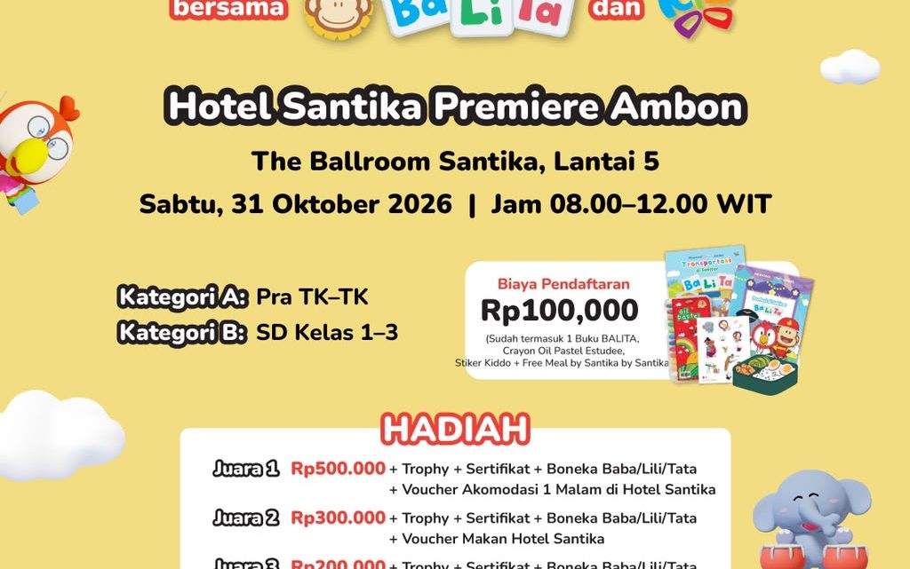 Hotel Santika Premiere Ambon dan Gramedia Gelar Lomba Mewarnai 