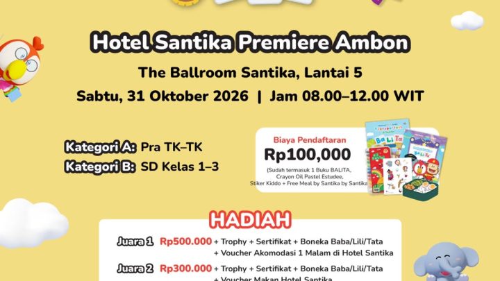 Hotel Santika Premiere Ambon dan Gramedia Gelar Lomba Mewarnai 