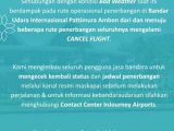 Semua Penerbangan di Bandara Internasional Pattimura Ambon Kembali Dibatalkan